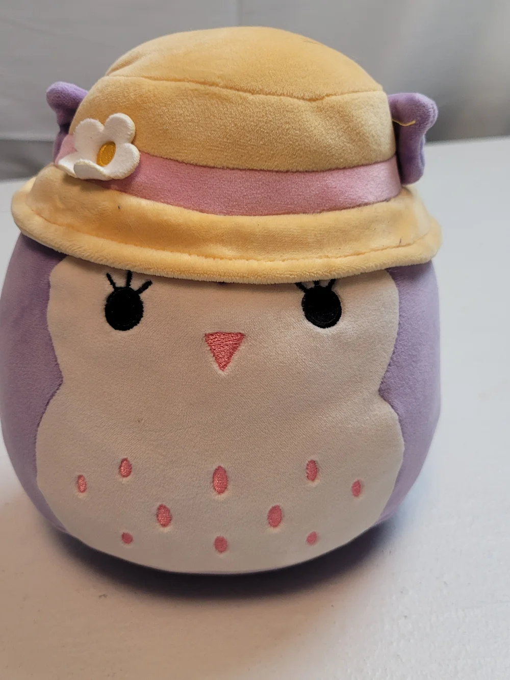 Squishmallows Holly the Purple Owl with Sun Hat plush